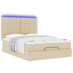 VidaXL Cadre de lit ottoman avec matelas crème 140x200 cm tissu