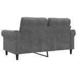 vidaXL Canapé à 2 places Gris foncé 120 cm Velours