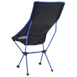 vidaXL Chaise de camping pliable PVC et aluminium Noir