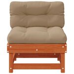 vidaXL Sofa de jardin milieu Pin massif Brun Ciré