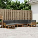 vidaXL Ensemble de canapés d'extérieur 7 Pièces Naturel et Anthracite