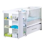 Lit combiné 3 en 1 évolutif 60 x 120-90 x 190 cm - Blanc