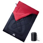 vidaXL Sac de couchage double et oreillers adultes camping 3-4 saisons