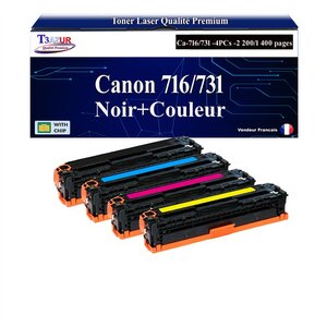 T3AZUR -4x Toners compatibles avec Canon 716/731 pour Canon LBP5050 LBP7100Cn LBP7110Cw MF623Cn MF628Cw MF8030CN MF8040CN MF8050CN MF8080CW MF8230Cn MF8280Cw