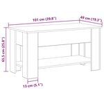 Table basse en chêne noir - 101x49x52 cm en bois d'ingénierie