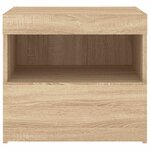 vidaXL Tables de chevet et lumières LED 2 Pièces chêne sonoma 50x40x45 cm