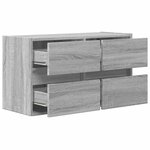 vidaXL Meuble TV mural avec lumières LED sonoma gris 80x31x45 cm