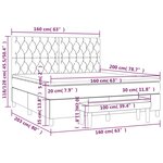 vidaXL Sommier à lattes de lit avec matelas Taupe 160x200 cm Tissu