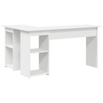 vidaXL Bureau blanc Blanc Bois d'ingénierie Moyenne Bureau d'ordinateur