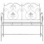 vidaXL Banc de jardin en acier blanc avec un design à lattes  104 cm