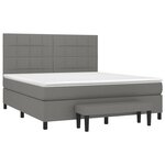 vidaXL Sommier à lattes de lit avec matelas Gris foncé 180x200cm Tissu