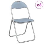 vidaXL Chaise pliante 8 pc Simili cuir Gris 48 x 43 5 x 81 cm