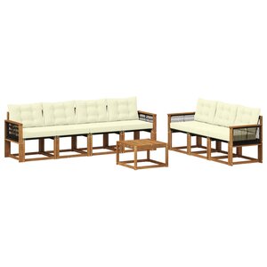vidaXL Ensemble de canapés d'extérieur 8 pc Naturel et Crème