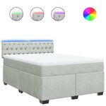 vidaXL Sommier à lattes de lit et matelas Gris clair 140x190cm Velours
