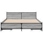 vidaXL Cadre de lit et tiroirs sonoma gris 135x190 cm bois ingénierie