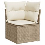 vidaXL Salon de jardin avec coussins 13 Pièces beige résine tressée