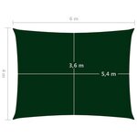 vidaXL Voile de parasol tissu oxford rectangulaire 4x6 m vert foncé