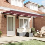 vidaXL Auvent Rétractable Bordeaux 400 x 200 cm tissu