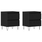 vidaXL Cabinets de chevet 2 Pièces Chêne Noir 40x35x50 cm Bois d'ingénierie