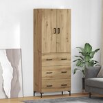 vidaXL Haut Armoire Montage mural Chêne artisanal 69 5 x 34 x 180 cm