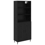 vidaXL Haut Armoire Chêne noir 69 5 x 34 x 180 cm