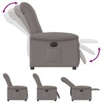 vidaXL Fauteuil inclinable électrique Taupe Tissu