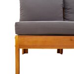 vidaXL Salon de jardin avec coussins 5 Pièces Bois d'acacia solide