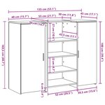 vidaXL Bureau de réception blanc 135x50x103 5 cm bois d'ingénierie