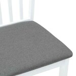 vidaXL Chaises à manger coussins 2 Pièces blanc bois massif caoutchouc