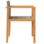 vidaXL Chaises de jardin lot de 2 gris résine tressée et bois massif