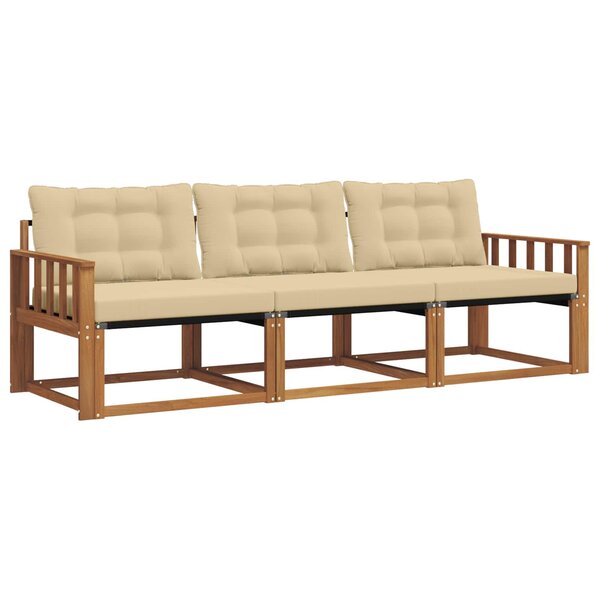 vidaXL Ensemble de canapés d'extérieur 3 Pièces Naturel et Beige
