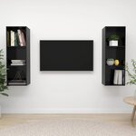 vidaXL Meubles TV muraux 2 Pièces Noir brillant Aggloméré