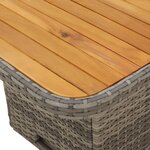 vidaXL Table de jardin gris 80x80x71 cm résine tressée et bois acacia