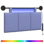 vidaXL Tête de lit suspendue Avec lumière LED Bleu denim Tissu