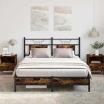 vidaXL Cadre de lit sans matelas chêne fumé 137x190 cm bois ingénierie