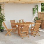 vidaXL Ensemble de salle à manger pour jardin 7 Pièces Marron