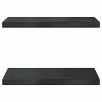 vidaXL Étagères murales 2 Pièces 50x30x3 cm noir acier inoxydable