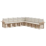 vidaXL Ensemble de canapés d'extérieur 9 pc Blanc Naturel et Crème