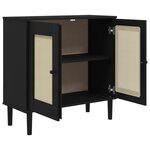 vidaXL Buffet SENJA aspect rotin noir 80x35x80 cm bois massif de pin