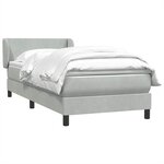 vidaXL Sommier à lattes de lit et matelas gris clair 100x210cm velours