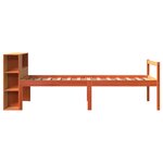 vidaXL Lit bibliothèque sans matelas cire marron 75x190 cm bois massif