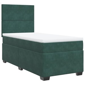 vidaXL Sommier à lattes de lit avec matelas Vert foncé 90x190 cm