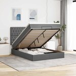 VidaXL Cadre de lit ottoman avec matelas gris foncé 140x190 cm tissu