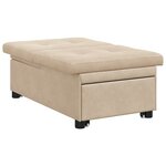 vidaXL Canapé-Lit Crème 67 x 194 x 82 cm Tissu en microfibre