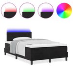 vidaXL Lit à ressorts avec matelas Noir 120 x 200 cm Velours