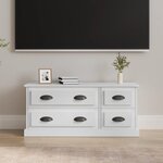 vidaXL Meuble TV blanc brillant 100x35 5x45 cm bois d'ingénierie