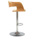 vidaXL Chaises de bar lot de 2 crème bois courbé et similicuir