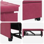 vidaXL Canapé-lit 3-en-1 Design extractible Bordeaux Velours