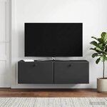 vidaXL Meuble TV mural 98 x 31 x 30 cm Noir Bois d'ingénierie
