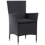 vidaXL Ensemble à manger d'extérieur 5 Pièces Résine tressée Noir
